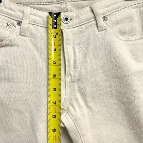 Ag Adriano Goldschmied Women’s White Straight Leg Jeans The Stevie Size 28R - Picture 10 of 12